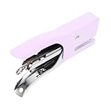 HOODANCOS Kleiner Metall Handhefter Macaron Farbe Lavendel Kleiner Tischhefter mit Hoher Kapazität Ergonomischer Griff für Büro Schule und Zuhause