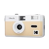 KODAK Ultra F9 – 35 mm wiederverwendbare Silberkamera, festes Objektiv 31 mm F/9, integrierter Blitz, manuelles Rückspulen, ideal für den Innenbereich – Beige