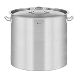 Royal Catering RCST-21E3 Edelstahltopf mit Deckel Edelstahlkochtopf Kochtopf Induktion (20 Liter, Bodendicke 3,8 mm, Edelstahl)