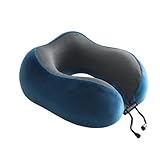AZHKJKZH Nackenhörnchen Erwachsene Nackenstützkissen for Bequemes Schlafen, Tragbar, U-förmig Reise Gadgets(Blue)