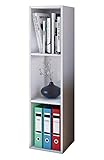 VCM Holzregal stehend | platzsparendes Regal | Maße: H. 107 x B. 34 x T. 30 cm | Elegantes Regal stehend | Aufbewahrungsregal | Bücherregal - Mendas Weiß