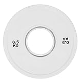 Gogogmee Hantelscheiben aus Stahlkern mit Gummibeschichtung Große Bohrung für Standard Langhanteln Kleine Gewichtsscheiben für Krafttraining Zuhause Unisex Fitness Zubehör in Weiß