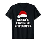 Christmas Santa's Favorite Kitesurfer KiteSurfing KiteSurf T-Shirt