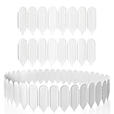 Focenat 10 Stück Rasenkanten Kunstoff, 4m Beeteinfassung, Garteneinfassung Weiß, Gartenpalisade, Gartenzaun Decorativ, Mini Zaun, Rasenbegrenzung für Wege, Landschaft, Pflaster, 15CM Hoch