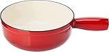 KUHN RIKON Fondue Käsefondue Caquelon Eisenguss, Gusseisen, Induktion, emailliert, 20 cm, rot