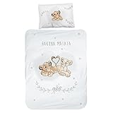 MTOnlinehandel König der Löwen Babybettwäsche 135x100 Flanell/Biber, 1 Kissenbezug 40x60 + 1 Bettbezug 100x135 cm ☆ Hochwertige Kinder-Bettwäsche mit Reißverschluss