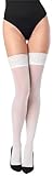 Merry Style Damen halterlose Mikrofaser 40 DEN Strümpfe mit Spitze MSSSJ01 EU M-L (Weiß, 3/4 (40-44))