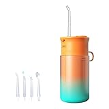 Tragbarer elektrischer Haushaltsreiniger Reiniger Wasserseide Tragbare Mini-Munddusche Wiederaufladbarer wasserdichter Zahnreiniger für Zuhause und unterwegs 200 ml abnehmbarer Atem Mini (C, One Size)