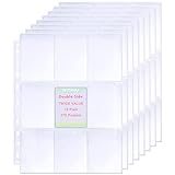 270 Taschen Sammelkartenhüllen, Doppelseitiger 9 Taschen Seitenschutz, 11 Löcher,Ultratransparente Kartenblätter Sammelkarten Zubehör 15 Seiten