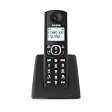 ALCATEL F530 - Schnurloses Festnetztelefon DECT - Großes beleuchtetes Display - Freisprechfunktion - Anrufblockierungsfunktion - 2 Direktwahltasten - Schwarz