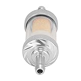 Motorrad-benzinfilter, Auto-Kraftstofffilter Carving Hitzebeständigkeit Motorrad-kraftstofffilter Universal Gasöl Flüssigkeitsfilter Benzinfilter für Motorräder Mit 6 Mm Durchmesser (Silber)