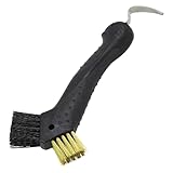 Imperial Riding Hufkratzer IRH Scraper, robuster Hufkratzer, Metallbürsten-Reiniger mit ergonomischem Griff, Hufauskratzer mit patentiertem Design & Glamour-Look, Schwarz-Schwarz