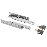 GTV - Unterflurführungen 1 Paar Schubladenauszüge mit Soft Close System - Schubladenschienen Selbsteinzug - Modern Slide mit Dämpfung, Vollauszug, 300 mm, Belastbar bis 35 Kg