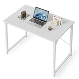 CubiCubi Schreibtisch Kleiner Tisch Computertisch, 80 x 40 x 75 cm Home Office Schreibtisch, Moderner Schlichter Stil PC-Schreibtisch für Zuhause, Büro, Studium, Schreiben, Weiß