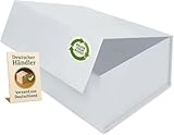 Verpackungswelt Geschenk-Box mit Deckel | 45 x 35 x 20 cm | Geschenk-Karton mit Magnet-Verschluss | Perfekt für Geburtstag, Hochzeit, Weihnachten, Geburt | Geschenk-Verpackung in Weiß