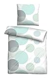 Traumhaft schlafen - Castell - Markenbettwäsche Thermo-Fleece Bettwäsche 0360660 Blasen 1x 135x200 cm + 1x 80x80 cm, Mint