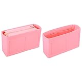 sourcing map Geldbörsen-Organizer-Einsatz-Set, tragbare Filz-Organizer-Taschen mit Reißverschluss, mehrere Fächer, Geldbörseneinsatz für Schultertasche, Tragetasche, Handtaschenformer (21,6 x 6,1 x