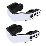 2 Stück Sport Zahnschutz,Mundschutz Boxen,Sport Mundschutz,für Rugby, Boxen, Kampfsport, Hockey, MMA, Taekwondo und Mehr (Schwarz Weiß)