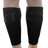 Beinstulpen für Fußball | atmungsaktive rutschfeste Wadenmanschette | elastische schwarze Fußballsocken, Fußballzubehör zum Radfahren, S, siehe Beschreibung