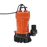 Schmutzwasserpumpe 550W Schmutzwassertauchpumpe 2850 U/min Tauchpumpe Schmutzwasser Förderhöhe 15m Bauwasserpumpe, für Vielzahl von Abwasserpumpenumgebungen (Orange)