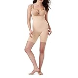 SPANX Damen Power Open-Bust Mid-Thigh Bodysuit Shapewear Ganzkörper-Body, Soft Nude, M