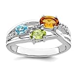 Ring für Damen, 925er Sterlingsilber, rhodiniert, 1,09 t.w. Ci Pe LSBT Wt, US 6 | EU 52.75 | DE 16.5 | JP 12 | UK M, Metall Silber Metall: Rhodium Silberfarben, Kein Edelstein