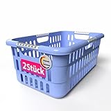 BigDean 2 Stück Wäschekorb 40L mit Softgriffen – Wäschewanne Made in Germany