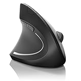 CSL - optische Wireless kabellos Funk Maus Vertikale Ausführung Linkshänder - ergonomisches Design - Vorbeugung gegen Mausarm Tennisarm besonders armschonend - Schwarz