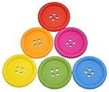 Sadingo Holzknöpfe Bunt, Bunte Knöpfe zum basteln, Knöpfe bunt, Bastelknöpfe Holz - 4 Löcher - 30 Stück - 4 cm