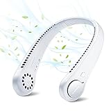 SMARTDEVIL Tragbarer Mini Ventilator,Handy USB Ventilator Mini, 360° Einstellbarer Keine Ventilatorrad Fan, 3 Stufen Halsventilator ohne Rotor für Wandern, Outdoor Sport, Reisen, Zuhause, Büro-Weiß