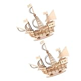 Abaodam 2 Sätze Holz Segelschiff Puzzle Bausatz für Erwachsene und Natürliches Holzmaterial Präzise Schnitte DIY Lernspielzeug Dekoratives Schiffsmodell für Schreibtisch und Regal