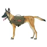 OneTigris Mammoth Hunderucksack 2.0 Version Reißen Camping Wandern Hundebackpack für M/L Größe Hunde (L, Ranger Grün)