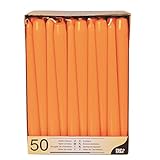 PAPSTAR 50 Leuchterkerzen Ø 2,2 cm 25 cm orange