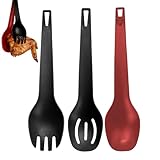 Kochlöffel Set - 3-teiliges Küchenutensilien | 2,6 Zoll hitzebeständige Spatel, Mischlöffel mit Gabel, Antihaft spülmaschinenfest für Zuhause, Restaurant, Picknick im Freien, Camping und Schlafsaal
