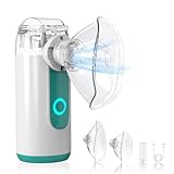 Inhalationsgerät Kinder, Inhalationsgerät für Erwachsene Kinder, Schweigen Vernebler, Inhalator Tragbar Inhaliergeräte für Atemwegserkrankungen, Inhalator mit Mundstück und 2 Maske - Grün