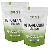 Beta Alanin 1kg Pulver - vegan rein hochdosiert und ohne Zusätze - 1000g Pre Workout Booster - Nutri-Plus ß Alanine Powder - ideal als Trainingsbooster