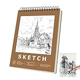 Künstler-Zeichenbuch, Skizzenbuch zum Zeichnen - Oben gebundenes Skizzenbuch - Multifunktionaler, oben gebundener Skizzenblock, 100 Blatt Kunstskizzenbuch für Kinder und Erwachsene