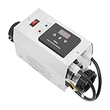 awolsrgiop Elektrische Poolheizung 3kW für 1-1.5m³, Edelstahl Heizgerät mit Digitaler Temperaturregelung bis 52°C, 1.5 Zoll Anschluss für Privatpool, Whirlpool und Spa, 220V