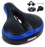ROGTYO Fahrradsattel Gel Fahrradsitz Pro 2.0 Upgrade Breiter Super Weich Komfortabel Atmungsaktiv Stoßdämpfend Ergonomisch Memory Foam Fahrrad Sattel mit wasserdichte (Blau)