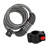 Happyyami 1PC Hochsicherheits 5 Stelliges Kombinations Kabelschloss Für Fahrrad Spiral Fahrradschloss Zufällige Farbe Im Zahlenbereich Idealer Diebstahlschutz Für Mountainbike