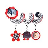 Rongchuang Autositz-Spielzeug Baby-Aktivitäts-Spirale, Plüschtiere hängendes Rassel-Spielzeug für Krippe, Mobile, kontrastreiches sensorisches Spielzeug