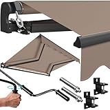 KESSER® Gelenkarmmarkise Markise Gelenkmarkise 250 x 200cm Terrassenmarkise Klemmmarkise Sonnenmarkise inkl. Wandhalterung Sonnenschutz Balkonmarkise wasserabweisend Alu/Polyester, Taupe