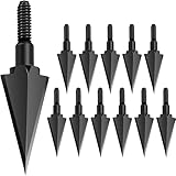 Sunya Jagdspitzen 100 Grain Traditional Archery Pfeilspitzen für Compound, Recurvebogen und Armbrust, 12er Pack in einem Aufbewahrungskoffer