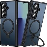 ottpluscase Magnetisches für Samsung Galaxy Z Fold 7 Hülle mit Verstellbarer Ständer, Kompatibel mit MagSafe, Militärnorm Schutz Translucent Matt Handyhülle für Samsung Fold - Schwarz