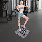 2 in 1 Stepper Mit 2 Widerstandsbänder,Stepper Hometrainer mit LCD Display,Bein/Arm Trainer Trainingsgerät Einstellbare Höhe,mit Matte