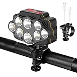 Fahrrad-Frontlicht, superhell, wiederaufladbares Frontlicht, wasserdichtes Fahrradlicht mit 8 Lichtern, Fahrradzubehör für Nachtfahrten