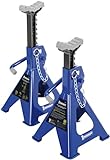 MICHELIN Unterstellbock 2 Tonnen Traglast, 2 Stück Stützböcke, Höhenverstellbar 280 mm bis 428 mm Hubhöhe Gummiauflage Zahnstange, Blau, 2000kg