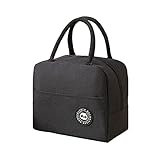 Lunchtasche, Lunch Bag Picknicktasche Picknick-Handtasche Isolierte Lunch Bag Thermotasche für Frauen Erwachsene Studenten und Kinder (schwarz)
