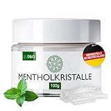 D&O Nature Products Mentholkristalle Sauna 100g, Saunakristalle aus 100% reiner Minze, Menthol Kristalle als Saunaaufguss in wiederverschließbarer Dose, Sauna Zubehör Geschenk