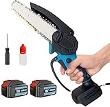 6 Zoll Kettensäge, Ersatz für Makita DUC101Z，Einhand Kettensäge, mit 2 x 5500mAh Akku und Ladegerät, Kleine Handkettensäge zum Schneiden von Bäumen, Astscherenschneiden